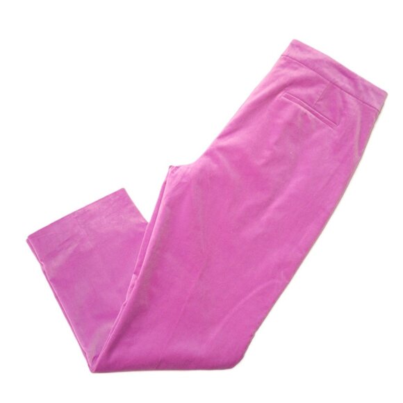 NWT J.Crew Kate Straight-leg Pant in Pressed Dahlia Stretch Velvet Trouser 14T - Picture 4 of 4